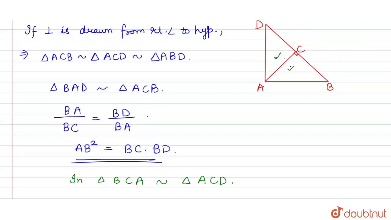 In Figure, ABD Is A Triangle Right Angled At A And `A C_|_B D`. Show ...