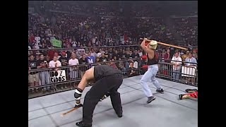 Konnan vs Psychosis. Rey Mysterio Fakes Injury to snap Crutch over Konnan's Back! 1997 (WCW)