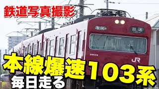 【鉄道写真】毎日運行！山陽本線を爆走する播但線103系を狙う！