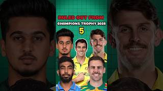 5 ऐसे Player जो Champions Trophy 2025 से Ruled Out हो चुके हैं 🥵| Bumrah, Pat Cummins| #shorts