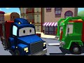 Carl Transform and his friends in Car City Tom The Tow Truck, the Ambulance and the Garbage Truck