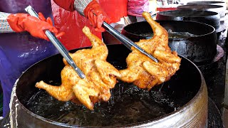 1,000KG sold every day! Crispy Chicken Master Frying in Amazing Giant Cast Iron Cauldron