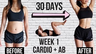 BURN BELLY FAT IN 30 DAYS!! 10 min Cardio + Ab Workout | Week 1~ Emi