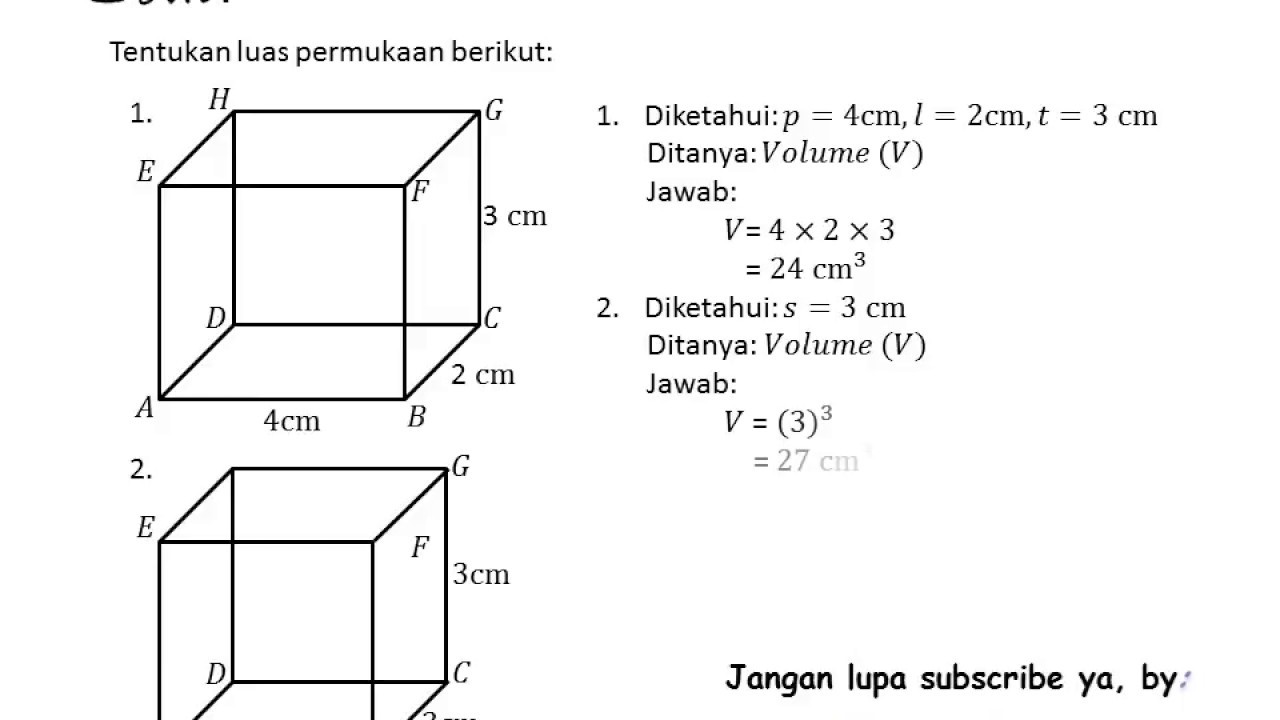 Rumus Volume Balok Dan Contoh Soal - Homecare24