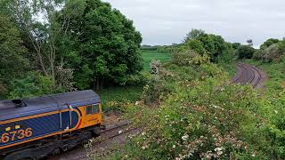 #NorthumberlandCoastLoop 66736 on Morpeth North Curve with 6E45 on 7th June 2023.