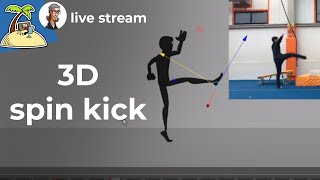 [live] 3D animator Scott animating a spin kick