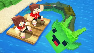 JJ and JJ's Sister SURVIVING on ISLAND - Maizen Minecraft Animation