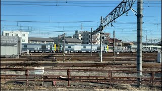 高崎操車場〜高崎機関区〜ぐんま車両センター〜高崎駅構内の様子（2024.11.12.9:08）GV-E197とEF64によるPP旧客試運転は残念ながらウヤのようです。両者共に寝てました😭大損害😡