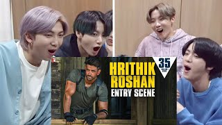 bts reaction to Hrithik Roshan - Entry Scene | War | Tiger Shroff l @kawailife