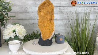 Model # 5615-0036 Citrine Crystal Cluster on a Cement Base by BrazilGems.com 🏷 FOR SALE 🛍🛒