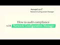 How to audit compliance using Network Configuration Manager?