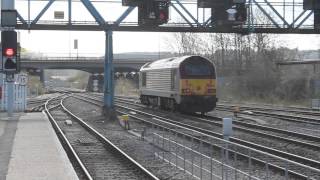 DB class 67019 departs Lincoln, heading to Peterborough