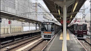 大阪メトロ66系66612F 阪急1300系1314F 淡路駅発車(2024年3月20日)