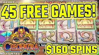 UNBELIEVABLE 45 FREE GAMES! 💵 MASSIVE HIGH LIMIT CLEOPATRA SLOT JACKPOT!