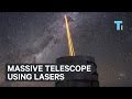 Massive telescope using lasers