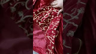 meesho saree haul#maroon saree#partyware#velvet cloth#reasonble price