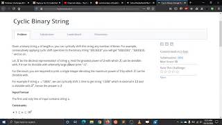 Cyclic Binary string | HackFest 2020 | HackerRank | Simple code Detailed explaination