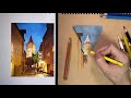 뉘른베르크 야경 색연필 drawing the night view of nuremberg 색연필풍경화