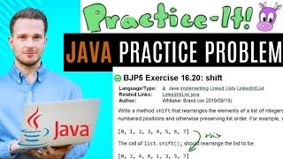 Java Practice It | Exercise 16.20: shift | LinkedList, #implementing instance methods
