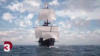 Sailing Ship 3D Animation and Flip Fluid Ocean CGI VFX