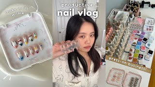 NAIL VLOG 🍙: day in my life as a press-on nail tech