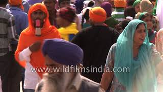 Sikh devotees crowd at Anandpur Sahib gurudwara