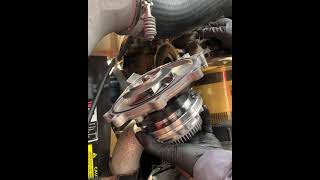 Water pump replacement. DD15 DD13 heavy duty diesel engine repair. Spinny thingy fails. Watch now