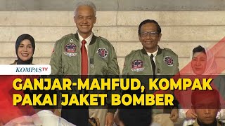 Momen Kedatangan Ganjar-Mahfud Jelang Debat Capres di Istora, Kompak Pakai Jaket Bomber
