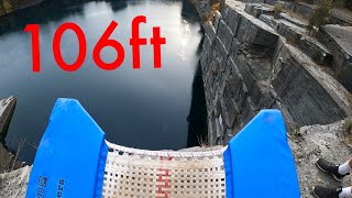 106 FOOT CLIFF VS TRAMPOLINE