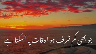 Jo B Kam Zarf Ho Oqaat py Aa Sakta He 💯🔥 | Sad Urdu Poetry Whatsapp Status Video 2022 | Mk Writes 1