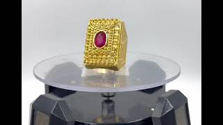 1 GRAM GOLD RAJWADI RING FOR MEN DESIGN  A-978