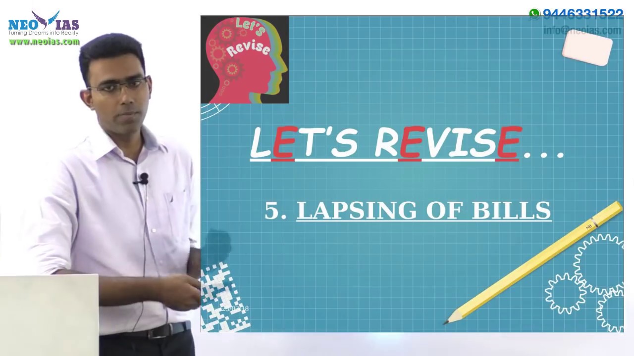 5. LAPSING OF BILLS | LET'S REVISE SERIES | INDIAN POLITY | EKAM IAS ...