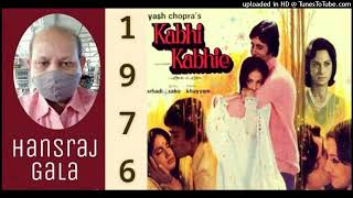 Kabhi Kabhi Mere Dil Mein (Duet) - Kabhi Kabhie 1976,Lata Mangeshkar Mukesh Md Khayyam