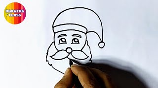 How to draw easy santa claus face step by step l kids Christmas drawing l santa face