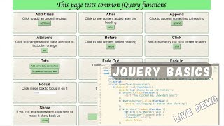 jQuery JavaScript Library Basics Live Demo Tutorial - Web Fundamentals