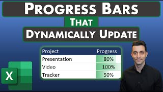 Excel Tips - Progress Bars That Dynamically Update | Easy