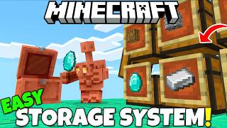 Minecraft: EASY Copper Golem SORTING SYSTEM Tutorial! (5 Designs) Minecraft Bedrock & Java!