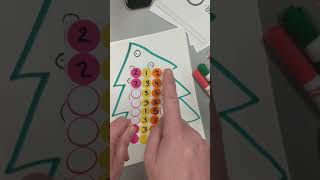 Christmas tree math activity - number and quantity matching