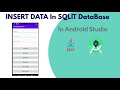 SqliteDataBase #1 : Intorudction to Sqlite And Insert Data in Database