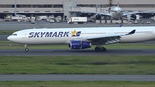 Skymark Airlines Airbus A330-300 JA330B Landing at HND 34L