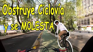 Obstruye ciclovía y se ¡MOLESTA!