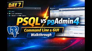 📚PostgreSQL Tutorial for Beginners – Day 7 | 📈psql Commands & 🎯pgAdmin4 Walkthrough🔎 #postgresql