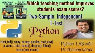 Python Two-Sample T-Test (Teaching method Exam Score Comparison)