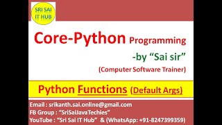 Python Functions with Default Arguments || Python Functions Types of Arguments || Python || #132