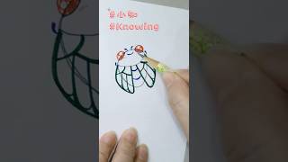 【原速講解影片請點選上方共時繪連結】 #小知 #knowing 蟬 知了 how to draw by Eva Wu  Zentangle 禪繞