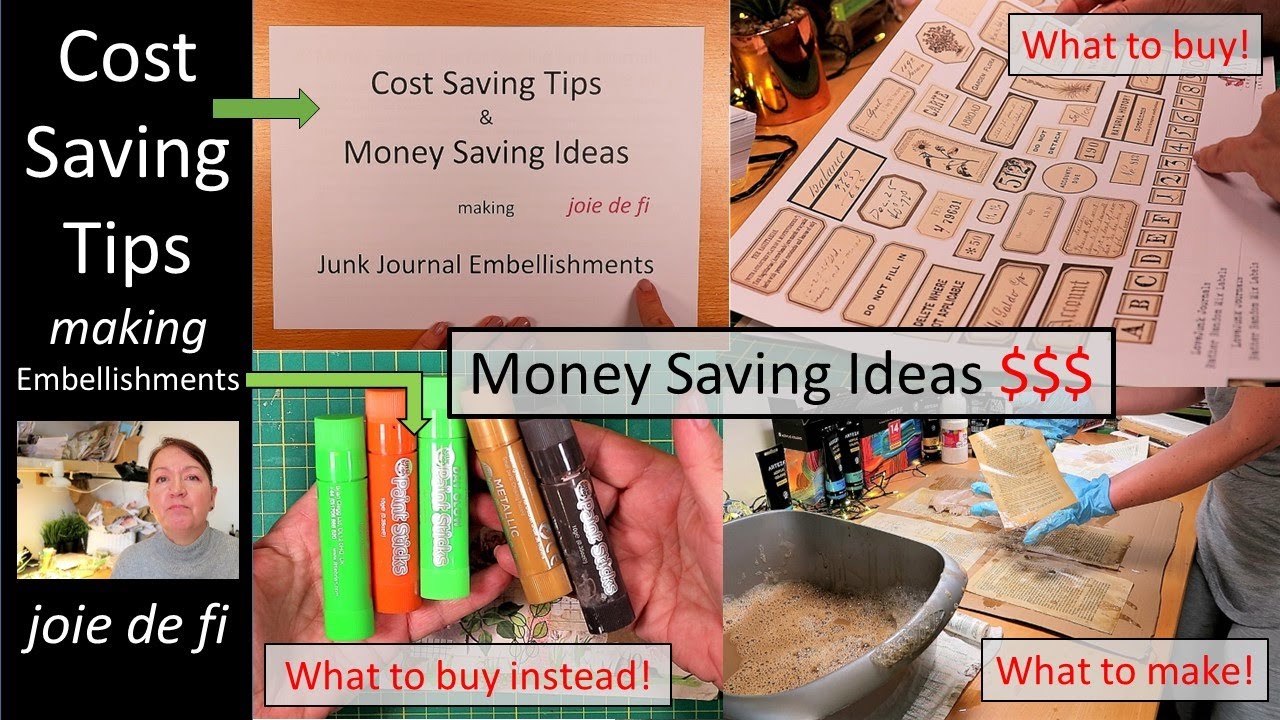 CRAFT COST SAVING Tips MONEY SAVING Ideas ✅ Making Junk Journal Embellishments