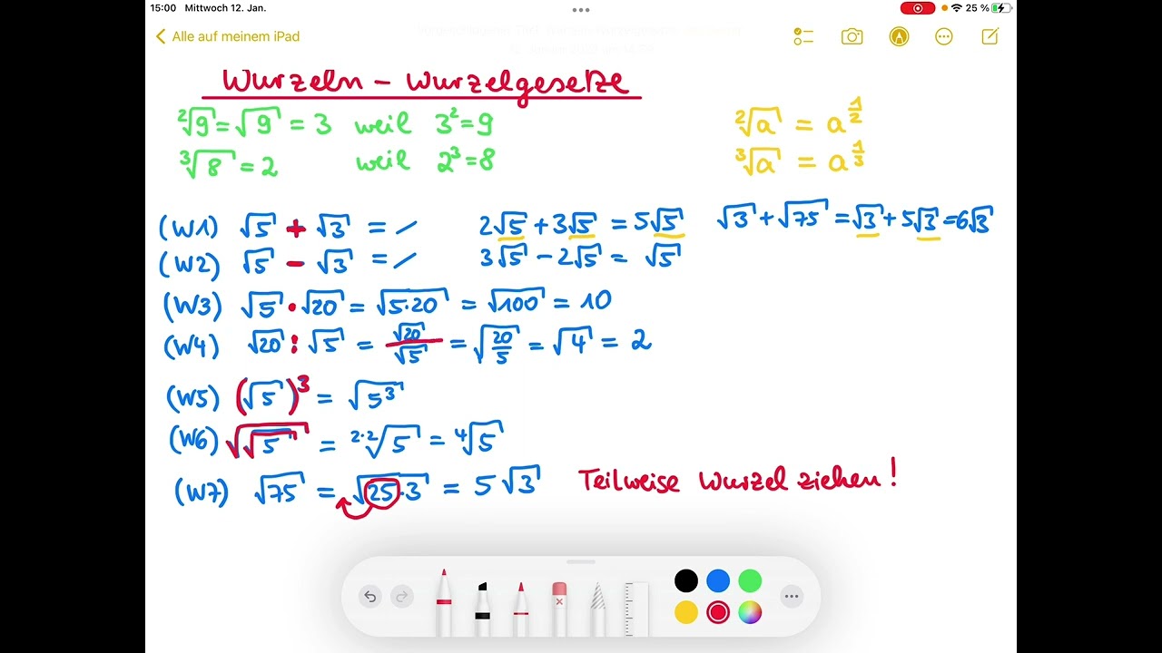 Wurzeln Berechnen, Wurzelgesetze - YouTube