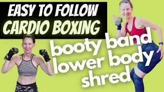 LIVE #251 💦 Easy To Follow Cardio Boxing And Booty Band- Core Sculpt 💦 Low Or High Impact Option
