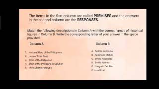Constructing Selected-Response type. (MATCHING TYPE TEST)