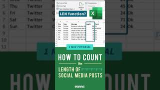 Excel for Marketers 🔥 How to count the length of social media posts (using LEN function)